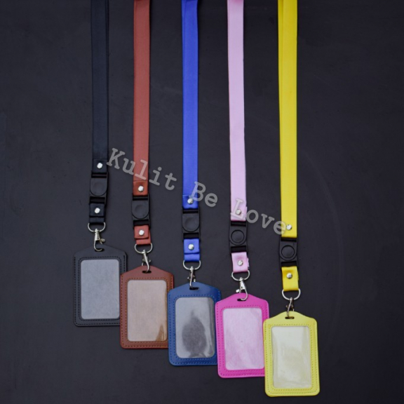 Id Card Holder Kulit PU Gantungan Bed Nama