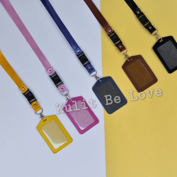 Id Card Holder Kulit PU Gantungan Bed Nama