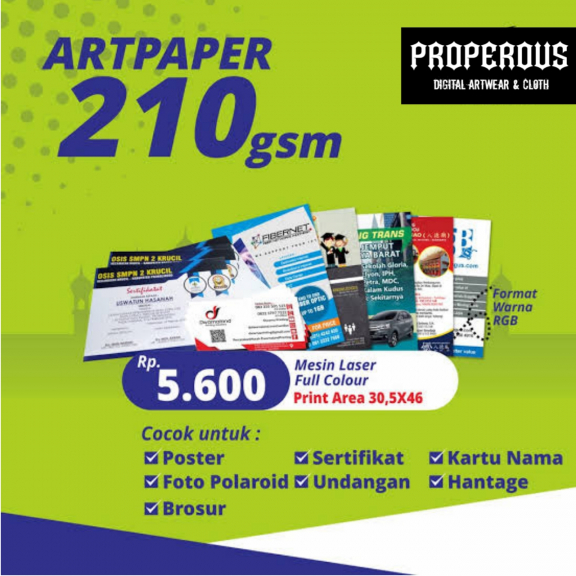 CETAK KERTAS ART PAPER 120/150GSM