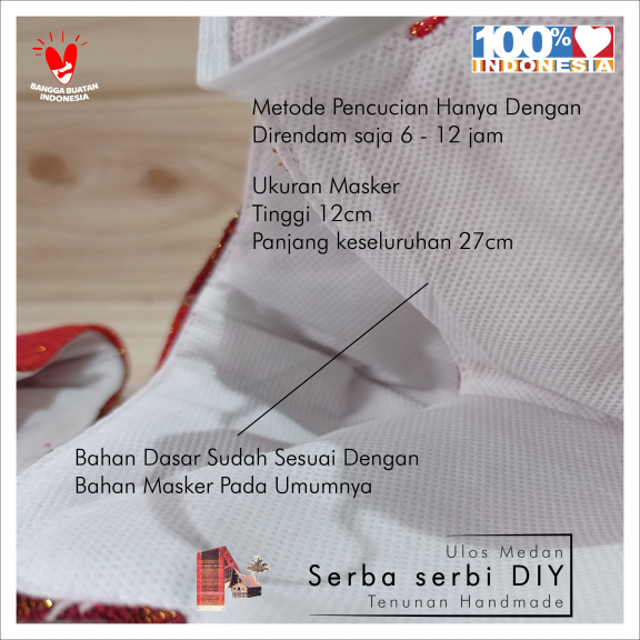 Masker Anak Ulos DIY Filter Spunbon