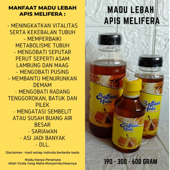 Saffana Madu Apis Melifera 600 Gram