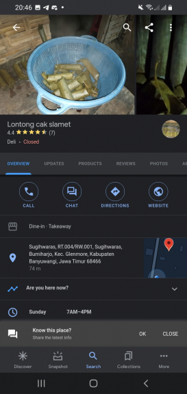 Lontong dan air minum matang