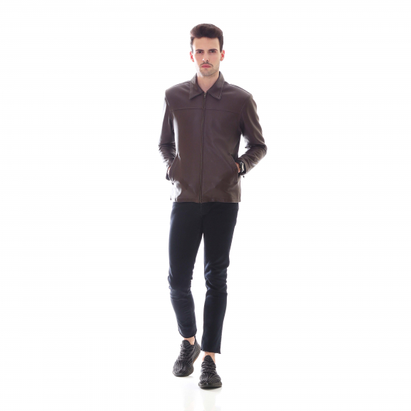 Jaket kulit Garvis model formal GR30 coklat