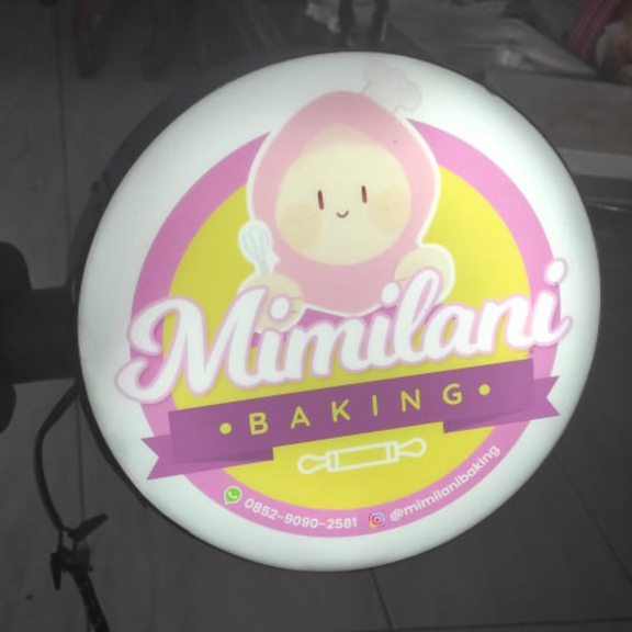 Neon Box Bulat 30 Cm Dua Sisi Nyala