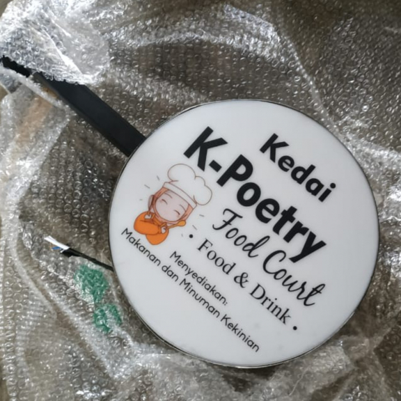 Neno Box 40 Cm Dua Sisi Nyala Custom Gambar