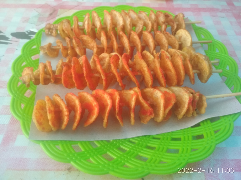 Kentang ulir,jamur crispy