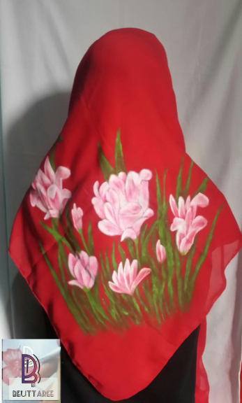 Selendang/pashmina/scarf lukis