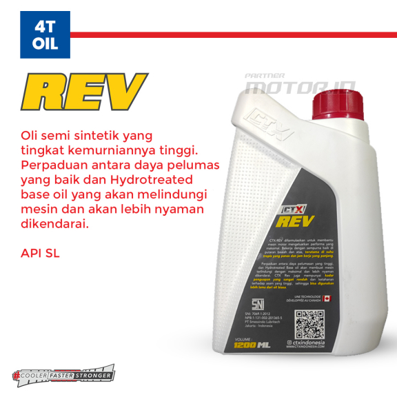 OLI CTX REV SPORT 10W-40 OLI SEMI SINTETIS UNTUK MOTOR SPORT / BEBEK