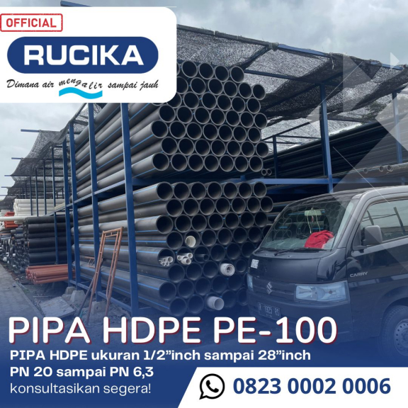 Pipa Hdpe Rucika ukuran 8 inch Batangan