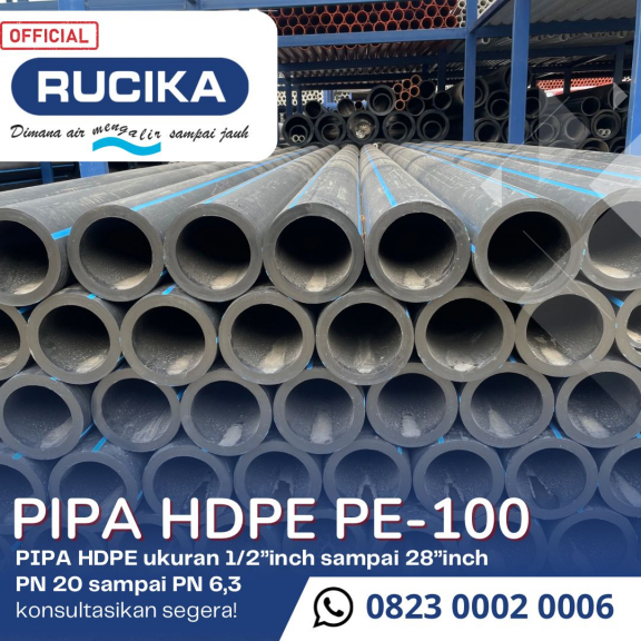 Pipa Hdpe Rucika ukuran 8 inch Batangan