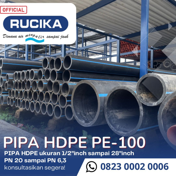 Pipa Hdpe Rucika ukuran 8 inch Batangan