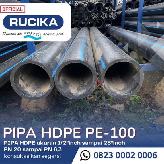 Pipa Rucika hdpe ukuran 10 inch Pn 10