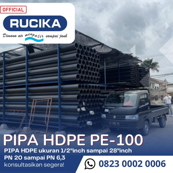 Pipa Rucika hdpe ukuran 10 inch Pn 10