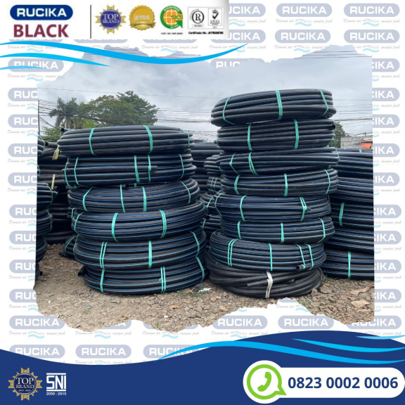 Pipa Hdpe merek Rucika ukuran 3/4 inch Pn16