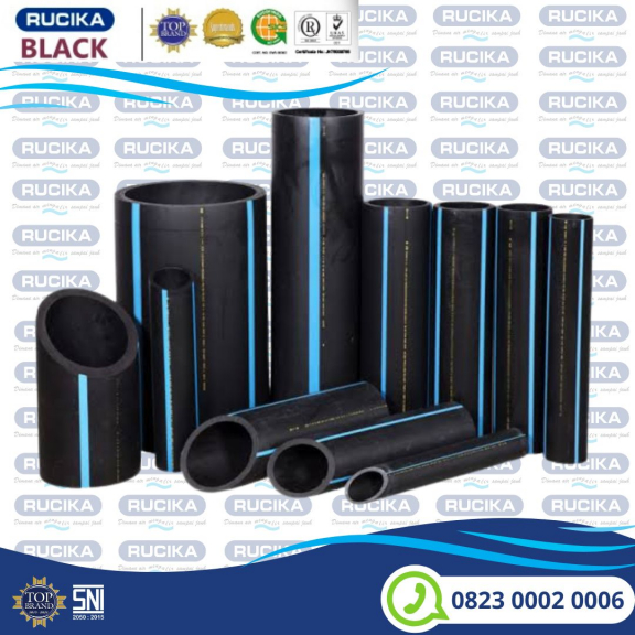Pipa Hdpe merek Rucika ukuran 3 inch 90 mm