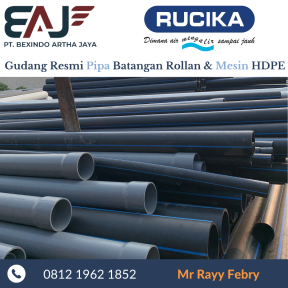 Pipa HDPE Murah | Pipa HDPE 160mm | Pipa HDPE Merk Rucika Ready 