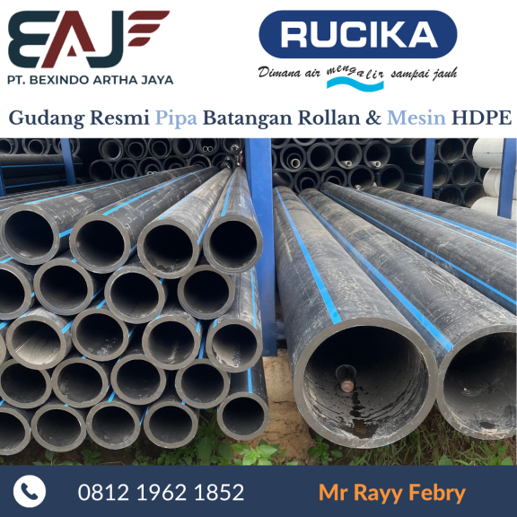 Pipa HDPE Murah | Pipa HDPE 160mm | Pipa HDPE Merk Rucika Ready 