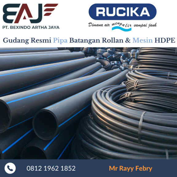 Jual Pipa HDPE Ukuran 2 Inch | 3 Inch | 4 Inch | Pipa HDPE Merk Rucika