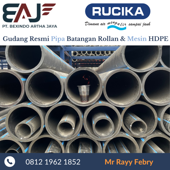 Jual Pipa Air Bersih HDPE Murah | Pipa HDPE 5 Inch Merk Rucika 