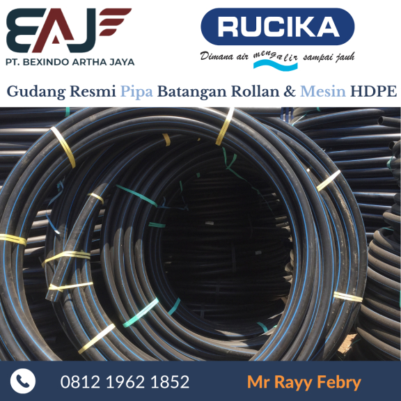 Jual Pipa Air Bersih HDPE Murah | Pipa HDPE Merk Rucika 4 Inch PN 10 