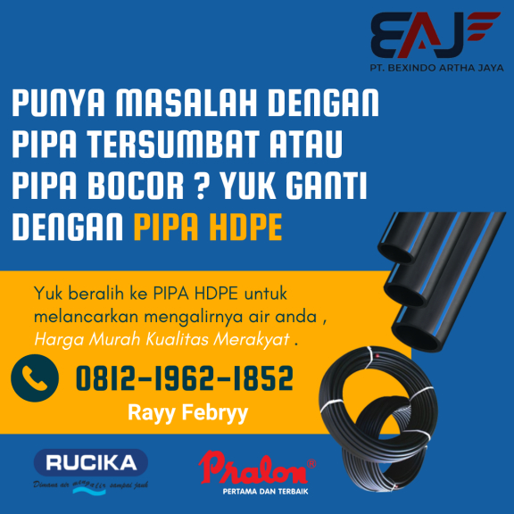 Pipa HDPE Rucika 1 11/2 Inch PN10 | Distributor Resmi Pipa HDPE Rollan & Batangan