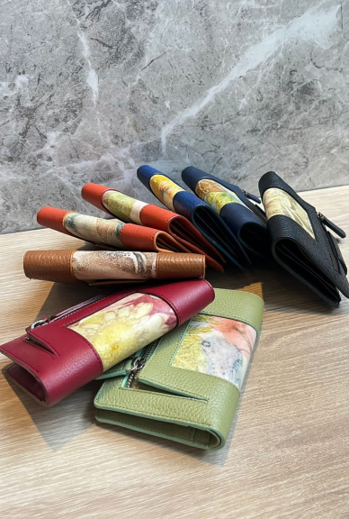 Dompet perempuan kecil ecoprint