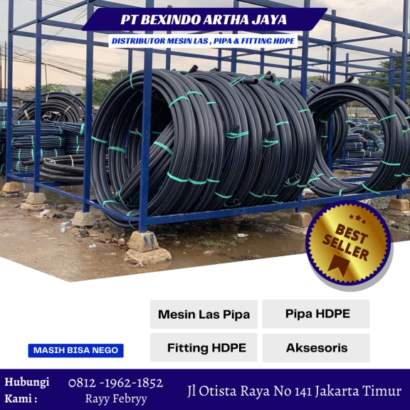 Pipa HDPE 3 Inch PN16 | Aneka Pipa Rollan HDPE 50 Mtr