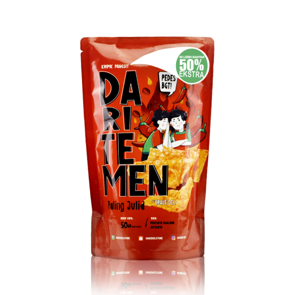 Keripik Pangsit DARI TEMEN Rasa Pedas, Jagung, Chicken, Soto