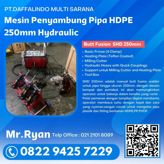 Mesin Las Pipa Hdpe 200mm - Garansi Resmi 1 Tahun