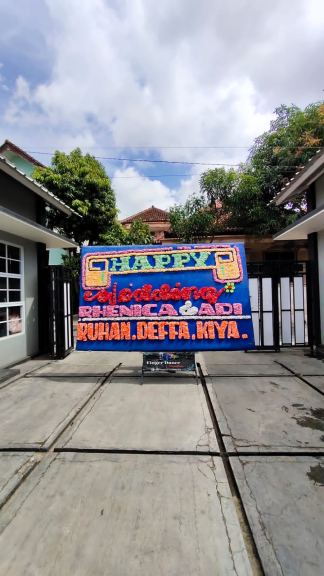 Sewa papan bunga bandar Lampung ( Single Merah )